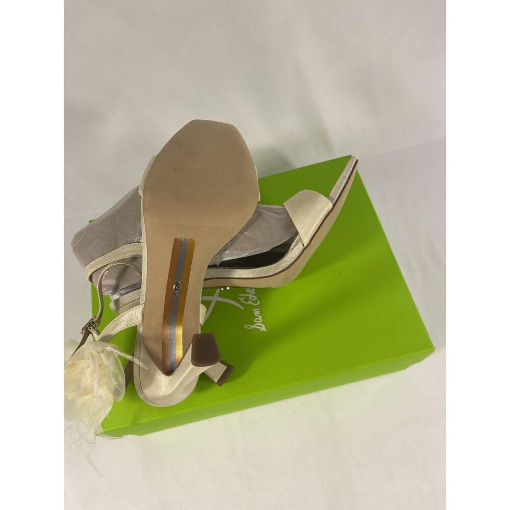 Sam Edelman Leana Pearl Shoes Women's Size 9.5 Ivory Silk Floral Heels Bridal - Picture 7 of 9